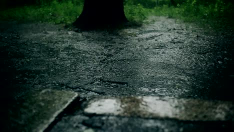 Closeup-shot-of-heavy-rain-on-road-Rain-Road