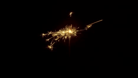 Firework-sparkler-burning-on-black-background