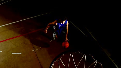 Male-basketball-player-playing-in-the-court-4k