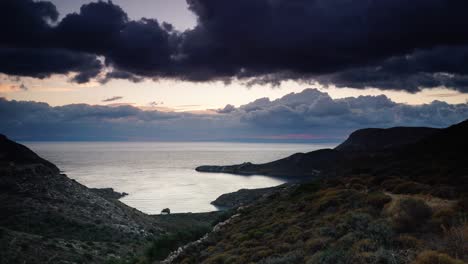 Greek-coastline-on-Peloponnese-Mani,-time-lapse