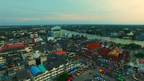 aerial-photography-Romhub-market-in-sunset-time