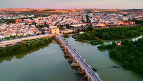 Aerial-view-of-Roman-Bridge-in-Cordoba-Spain