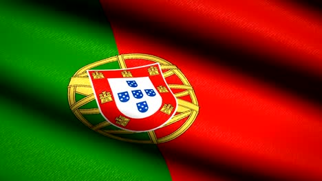 Portugal-Flag-Waving-Textile-Textured-Background.-Seamless-Loop-Animation.-Full-Screen.-Slow-motion.-4K-Video