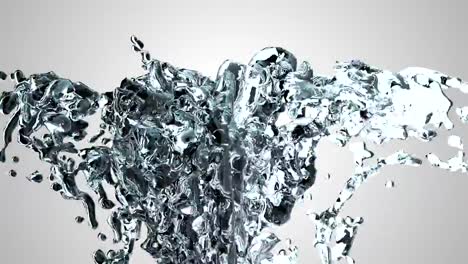 Water-splash-with-bubbles-of-air-with-white-background