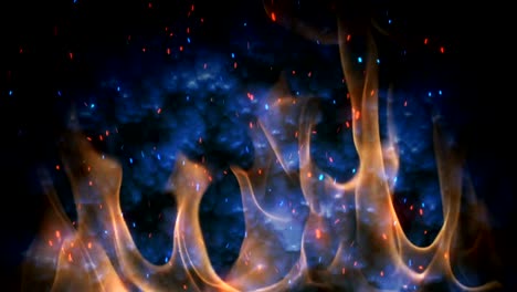 Fire-flame-with-sparks-close-up-loopable