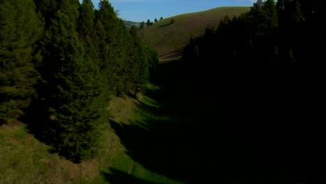 aerial-shot-of-narrow-valley-and-mountains