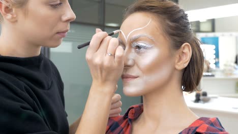 A-professional-make-up-artist-does-the-make-up-of-the-model.