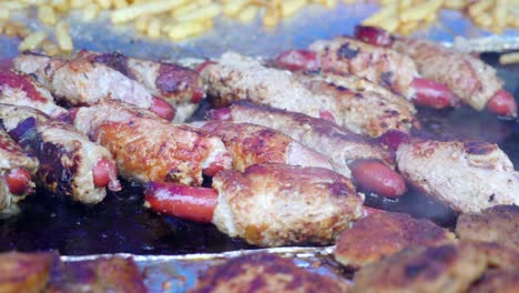 A-hotdog-covered-with-bread-being-fried