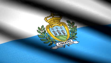 San-Marino-Flag-Waving-Textile-Textured-Background.-Seamless-Loop-Animation.-Full-Screen.-Slow-motion.-4K-Video