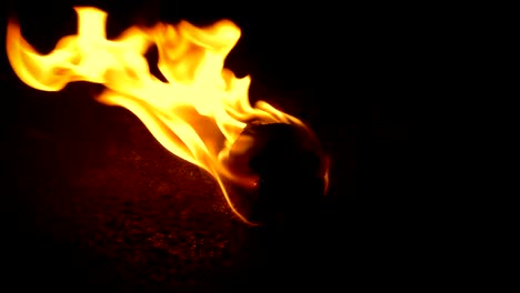 Flaming-Debri-On-Ground-Closeup