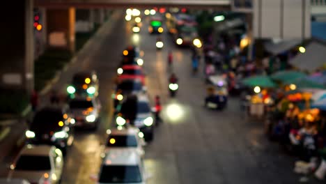 Abstract-blurred-traffic-jam-around-Klongtoey-market