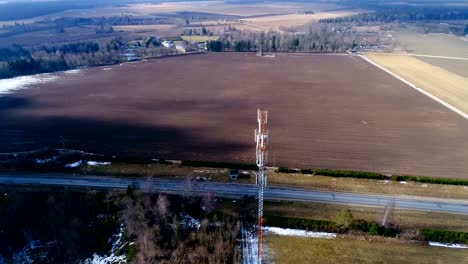 Landscape-aerial-shot-of-the-empty-wide-field