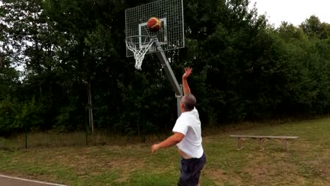 Camera-follows-the-basketball-player-who-try-to-throw-in-basket