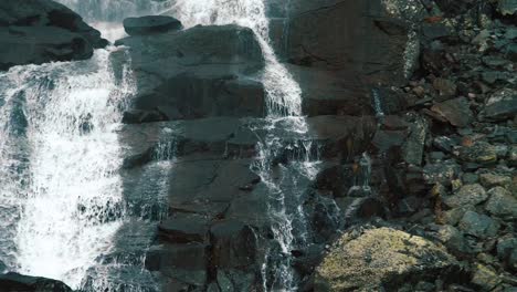 Slow-motion-footage-of-Skok-waterfall-in-the-Mlynicka-dolina-in-High-Tatra-mountains,-Slovak-Republic