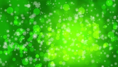 Falling-snow-on-a-green-background