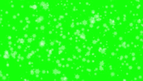 Falling-snow-on-a-green-background