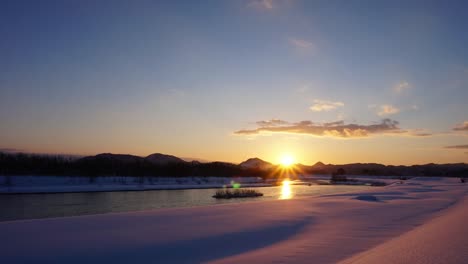 Dramatic-Sunset-Winter-scene-Time-Lapse-4k-resolution-footage