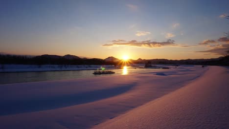 Dramatic-Sunset-Winter-scene-Time-Lapse-4k-resolution-footage