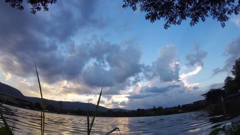 Landscape-Sunset-Sky-Over-Lake-,-Thailand