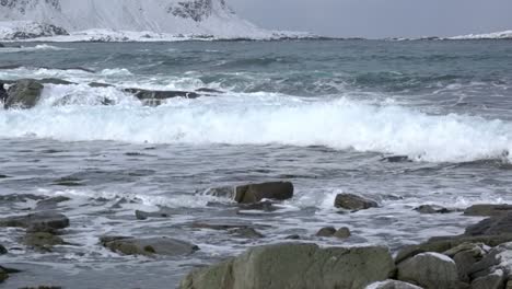 Wave-Surf-in-the-Winter-Fjord.-Slow-Motion