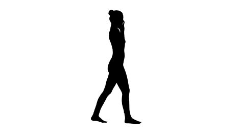 Silhouette-Young-woman-practicing-breathing-exercise-and-walking