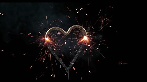 Brennendes-Herz-für-Valentinstag,-Slow-Motion-4K