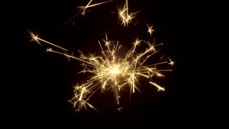 Firework-sparkler-burning-on-black-background