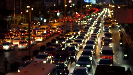 Abstract-blurred-traffic-jam-at-Bangkok,-Thailand