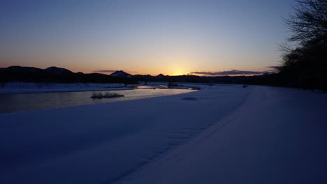 Dramatic-Sunset-Winter-scene-Time-Lapse-4k-resolution-footage