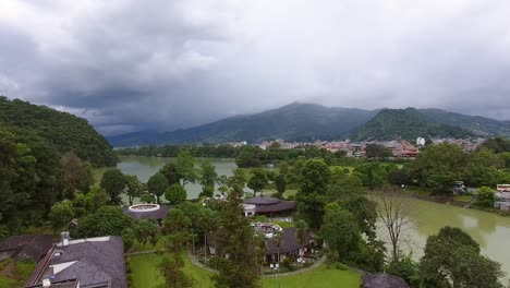 Aerial-view-of-city-on-next-to-a-river-in-Philippines.