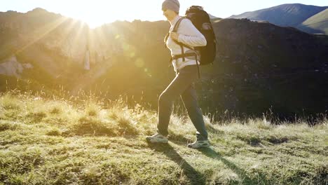 Hiker-woman-walking-mountains