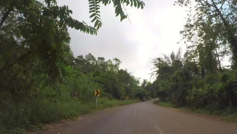 Driving-Into-Storm-On-Route-1090-From-Umphang-To-Mae-Sot-District-,-Tak-Province-,-North-Western-Thailand.