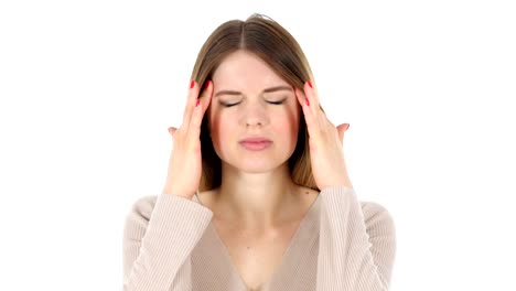 Headache,-Upset-Woman,-White-Background