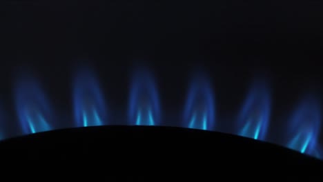 Gas-Ofen-Brenner,-blaue-Flamme,-Real-Time-4K