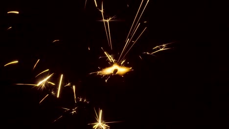 Firework-sparkler-burning-on-black-background