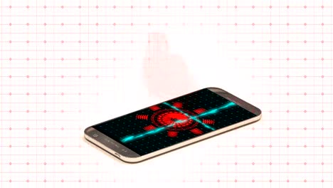 Smartphone-proyecta-un-holograma-del-corazón-humano,-el-concepto-de-desarrollo-de-la-tecnología-en-medicina