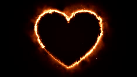 Seamless-animation-of-a-burning-heart-shape-with-sparks