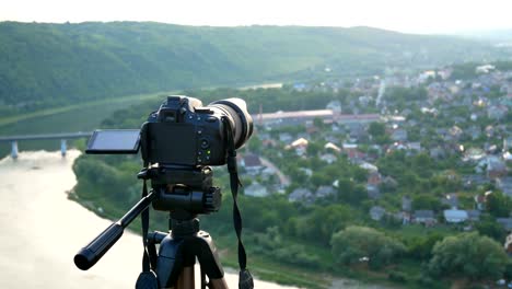 Kamera-Stativ-Aussicht-Sonne