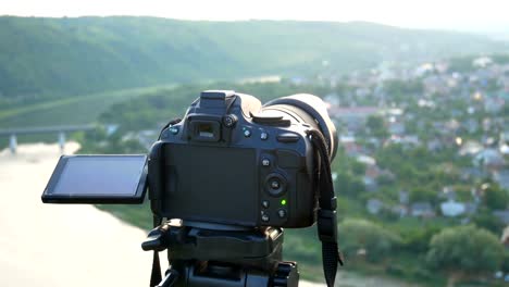 Kamera-Stativ-Aussicht-Sonne