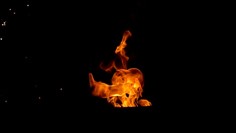 Burning-flame-on-black-background