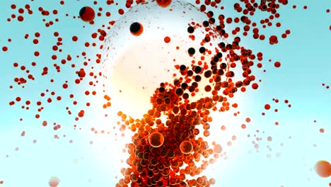 Abstract-CGI-motion-graphics-with-red-glowing-spheres