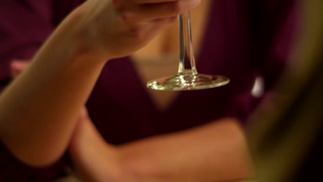 Woman-drinks-wine-from-a-wine-glass