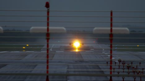 Airplane-departure-at-rainy-weather