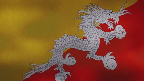 Bhutan-National-Flag---Waving