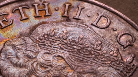 Close-up-of-very-old-coins