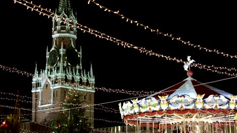 Carousel-on-Red-Square-in-defocus