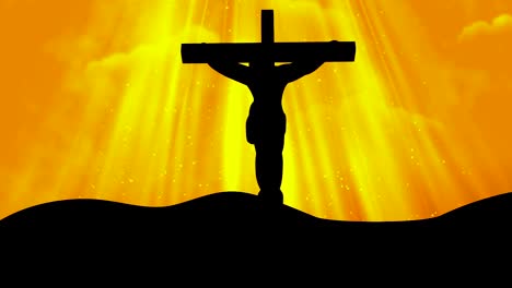 Christ-on-Cross-Yellow-Gottesdienst-loopable-Background