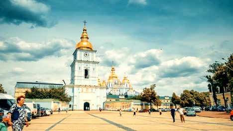 Kiev,-Ukraine-Square-St.-Michael's-Golden-Domed-Monastery.-Timelapse.