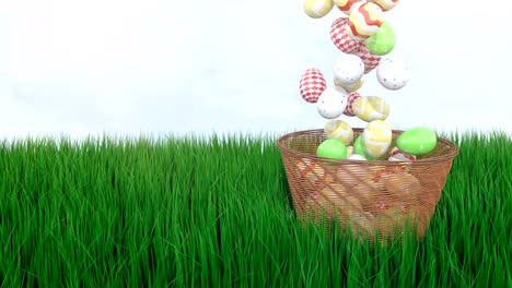 Falling-Easter-eggs-in-a-wicker-basket