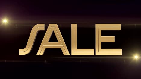 golden-SALE-word-unbend-animation-on-black-background---new-quality-unique-financial-business-animated-dynamic-motion-video-footage